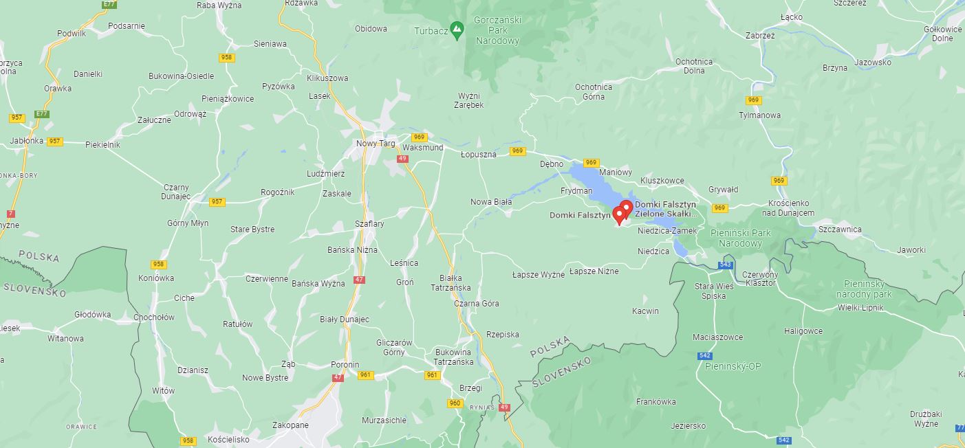 domki falsztyn mapa